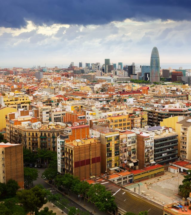 barcelona city from sagrada familia. spain