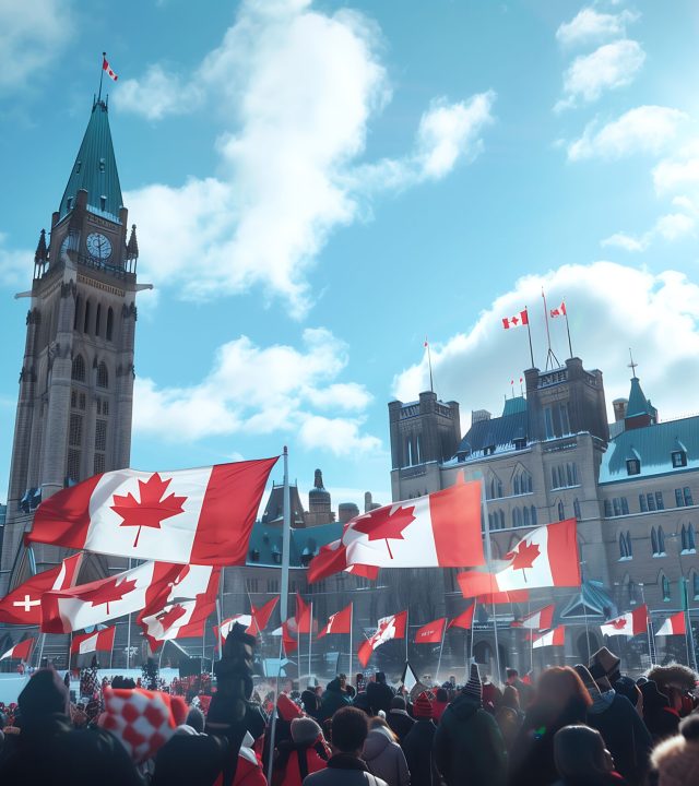 canada day celebration with maple leaf symbol
