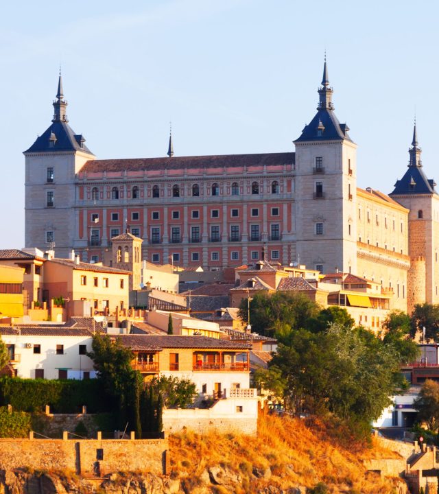 view of alcazar of toledo in sunny time